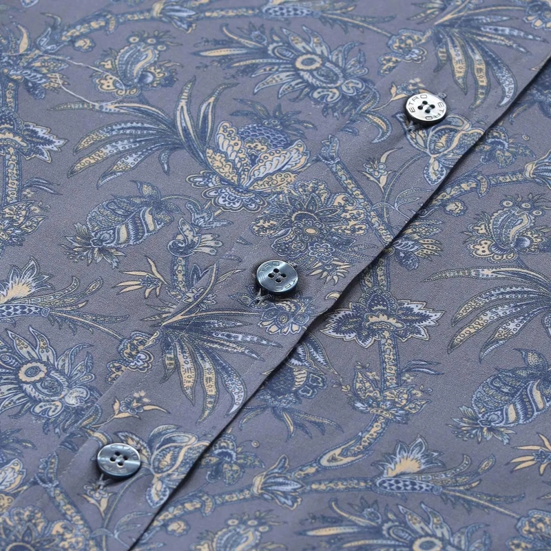 Etro Hemd Slim-Fit Hemd aus Baumwoll-Mix blau(Image 5)