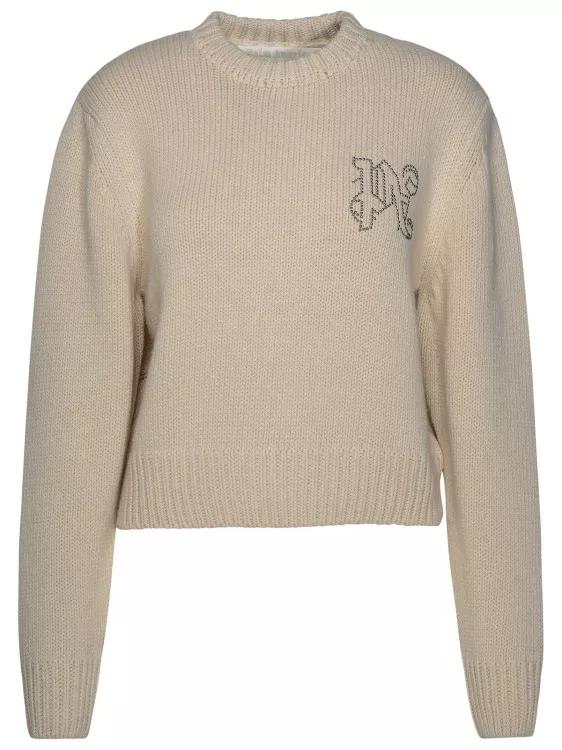 Palm Angels - Beige Wool Blend Sweater - Größe S -