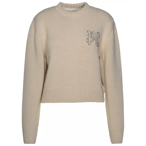 Palm Angels  Beige Wool Blend Sweater Neutrals