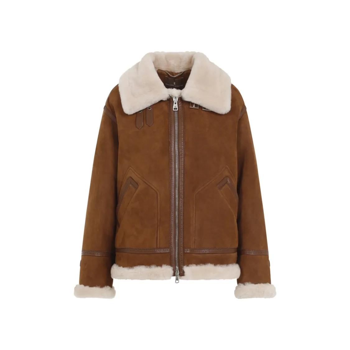 Ermanno Scervino - Chocolate Brown Lamb Shearling Coat - Größe 40 - braun