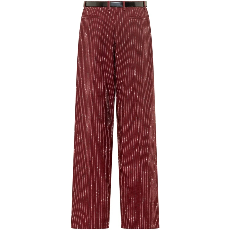 Dolce&Gabbana Hose Pantaloni Dritti a Righe Sottili con Cintura braun(Image 2)