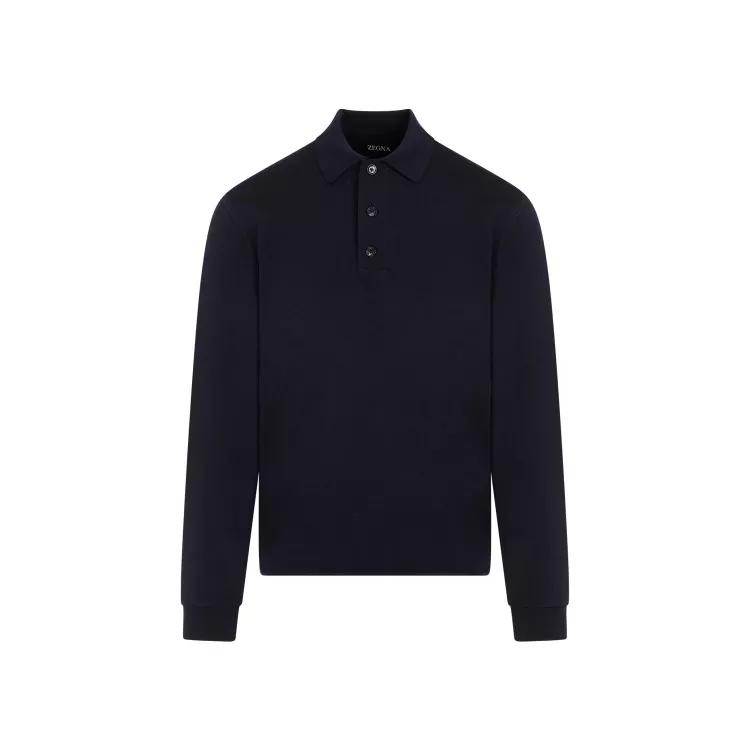 Zegna - Navy-Blue Wool High-Performance Polo - Größe 48 - blue