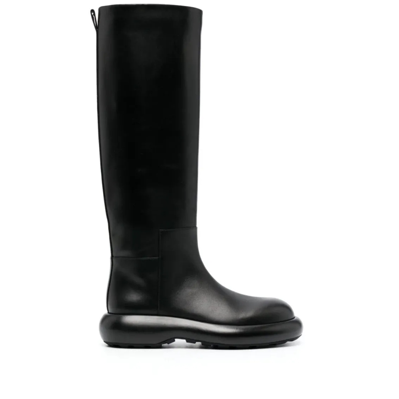 Jil Sander Bottes Long Black Boots With Smooth Leather Finish Black