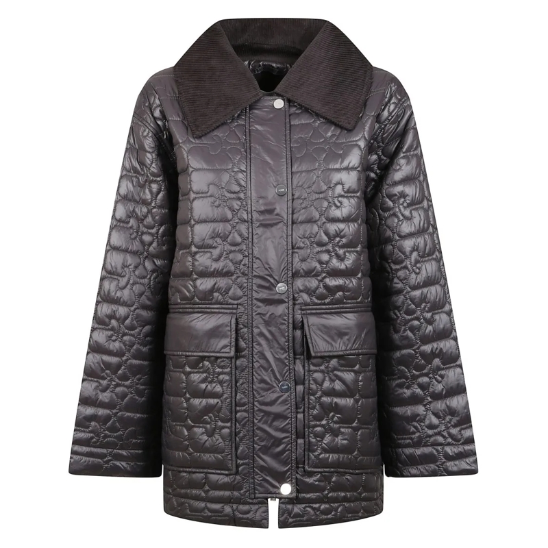 GANNI  Quilted Nylon Jacket Grey
