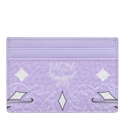 MCM Aren Card Case Mini Bandana Purple Rose Porta carte di credito