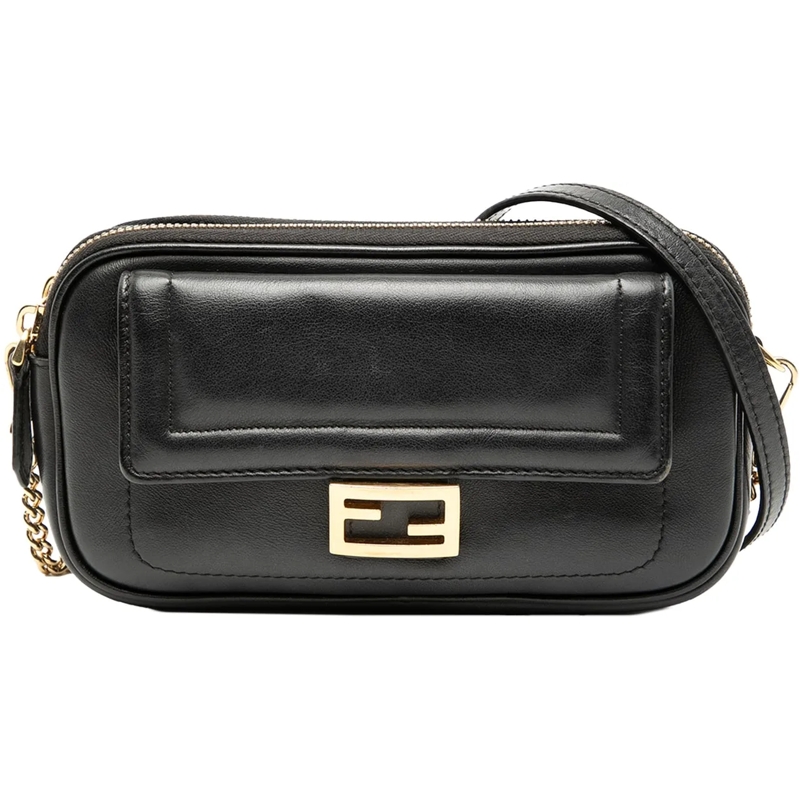 Fendi Schultertasche Leather Easy 2 Baguette Crossbody schwarz