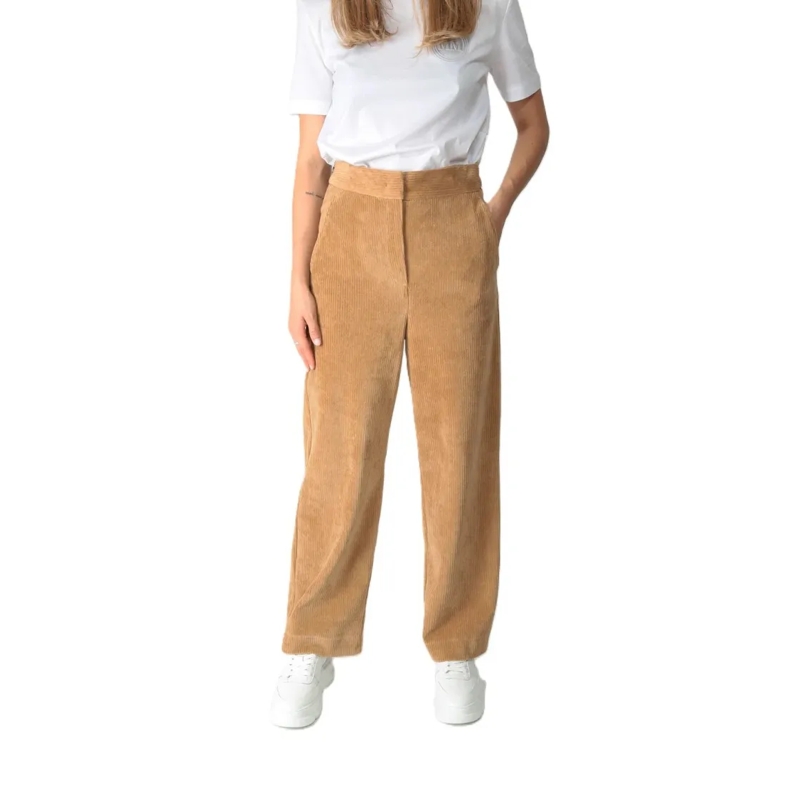 Max Mara  Straight-Leg Corduroy Pants With High Waist Brown