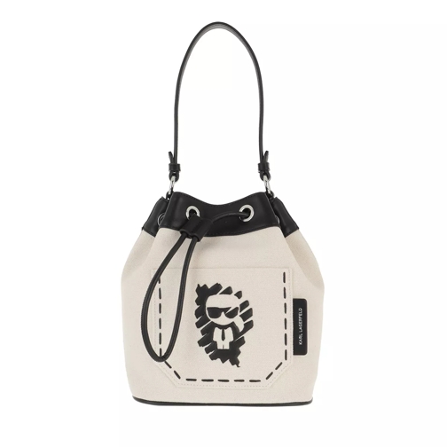 Karl Lagerfeld Ikonik Graffiti Bucket Natural Bucket Bag