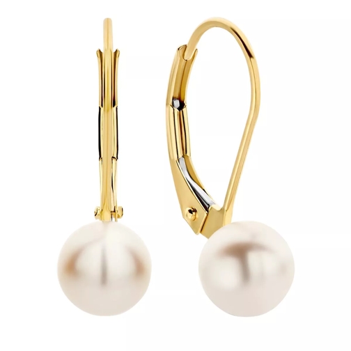 BELORO Monte Napoleone Perla 9 karat hoop earrings with p Gold Band