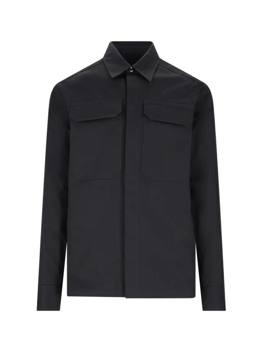 Thumbnail - Jil Sander - Black Cotton Utility Shirt - Größe 41 - schwarz