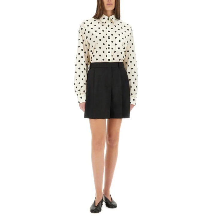 ショートパンツ Moschino Black Wool Shorts With Pleated Design Moschino Black Wool Shorts With Pleated Design Black