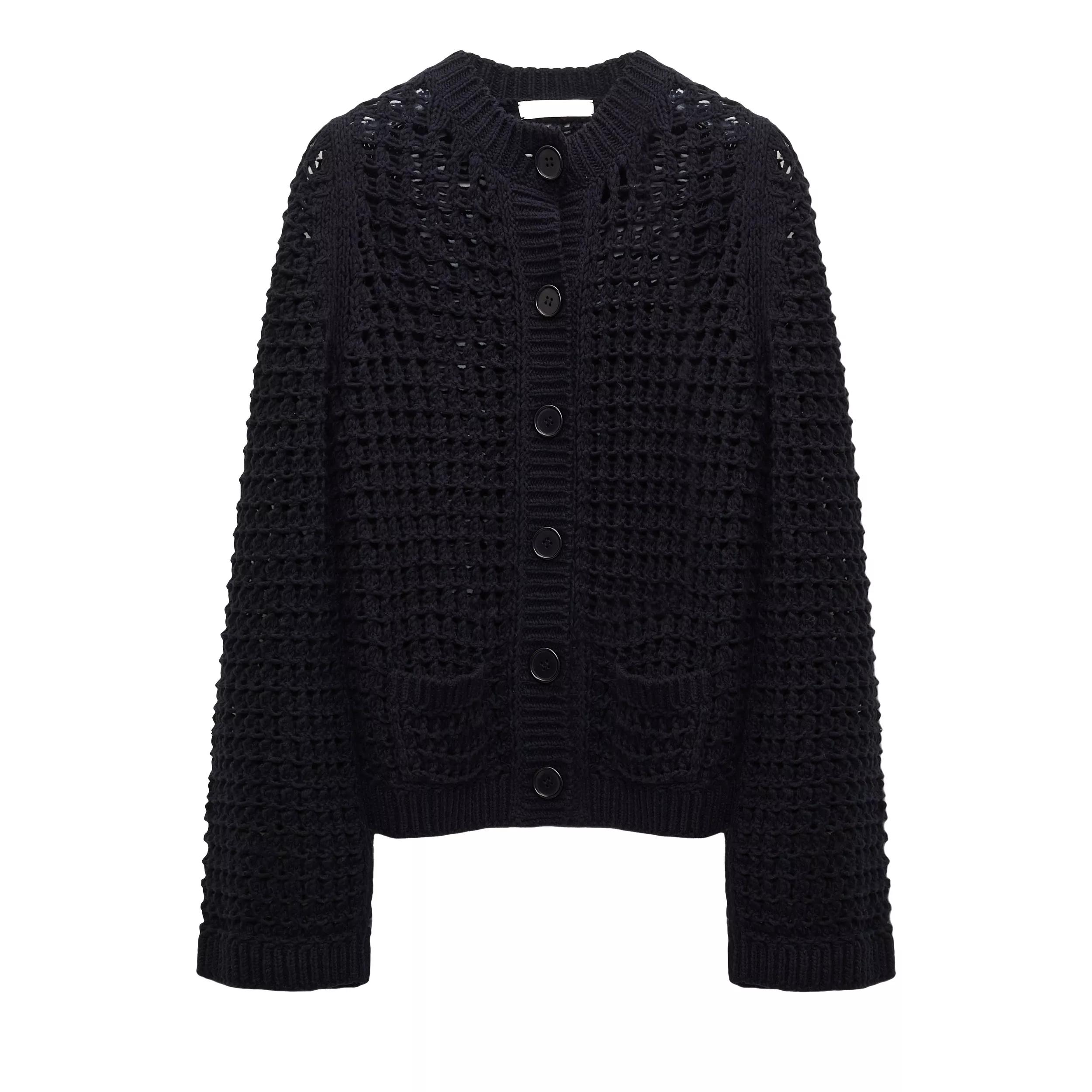 Dorothee Schumacher - SPORTY CROCHET cardigan - Größe 40 - black