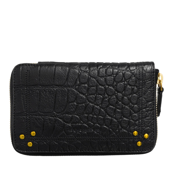 JEROME DREYFUSS  Julien ウォレット Jerome Dreyfuss Julien Imprime Croco Noir | Zip-Around Wallet