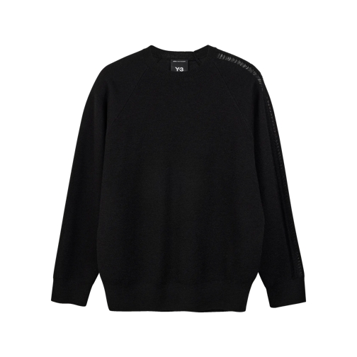 Y-3 Pull Sweatshirt aus weichem Wollstrick black black