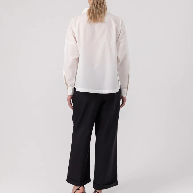 Helene Galwas Bluse Lockere Bluse mit Stehkragen JACKIE weiss(Image 3)