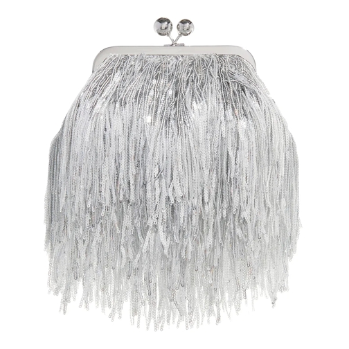 WEEKEND Max Mara Clutch Flou Silver