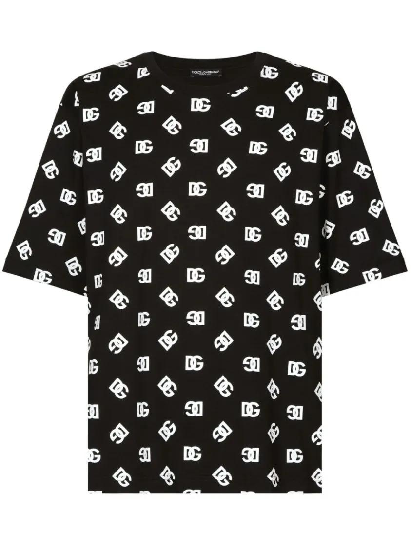 Dolce&Gabbana - Cotton T-Shirt With Print - Größe S - schwarz