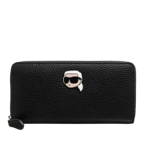 Karl Lagerfeld Zip-Around Wallet Ikon Pebble Cont Wallet Black