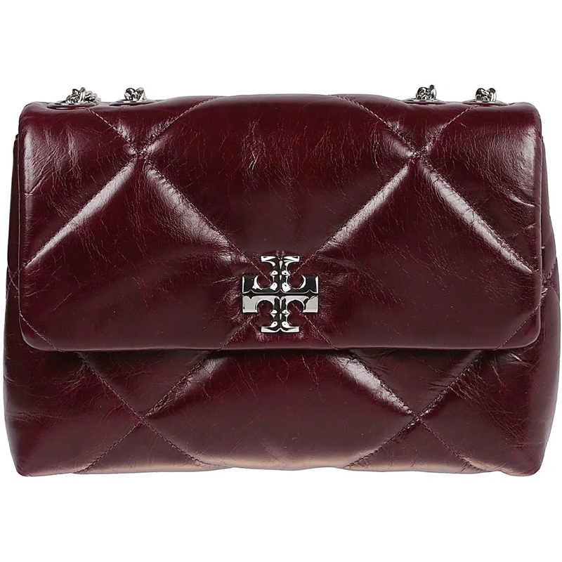 Tory Burch Tote Kira Diamond Quilt Distressed Convertible Shoulder braun