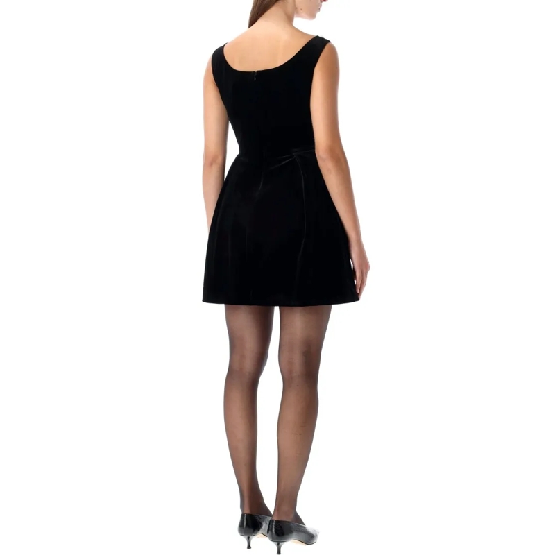 Self Portrait Minikleid Self-Portrait Black Velvet Mini Dress Black