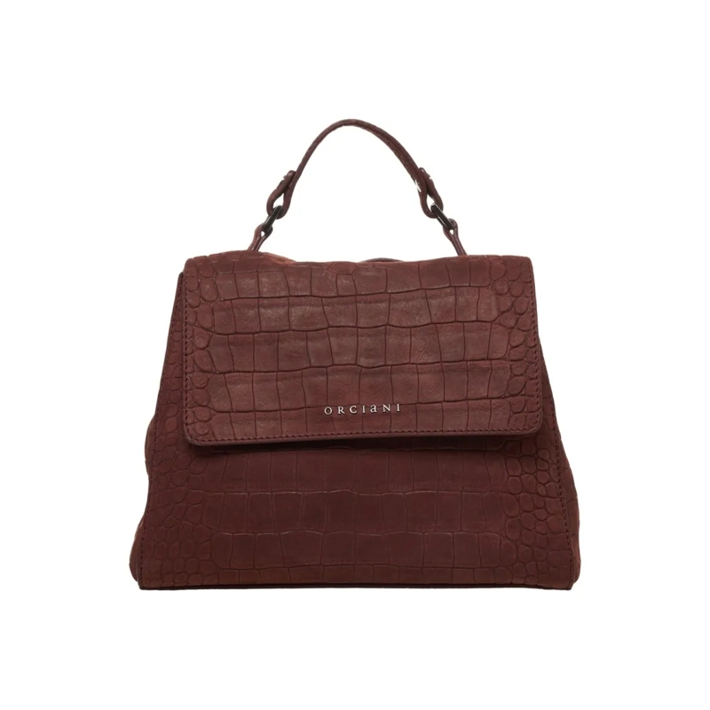 Orciani Crossbody Bag Crocodile-Effect Leather Handbag With Top Handle Black