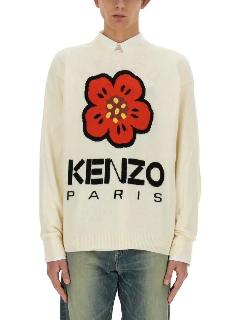 Thumbnail - Kenzo - Jersey With Embroidery Boke Flower - Größe L - weiß
