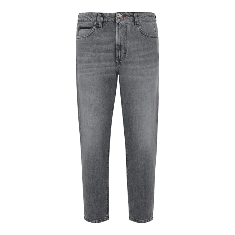 Philipp Plein Cropped-Jeans Das Basismodell der 5-Pocket-Jeans zeichnet sich d grau