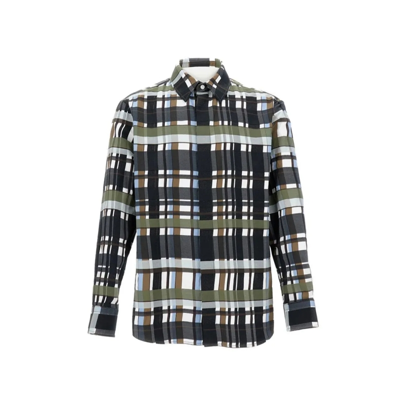 Bottega Veneta Hemd Checked Cotton Shirt Multicolor