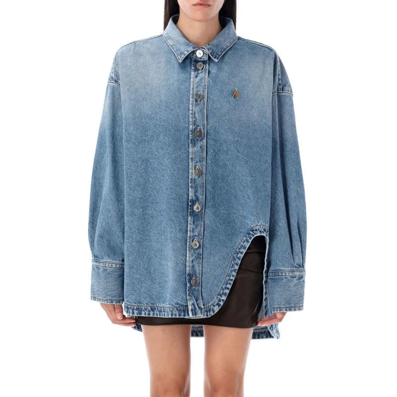 The Attico Jeansjacke Diana Denim Shirt Jacket Blue