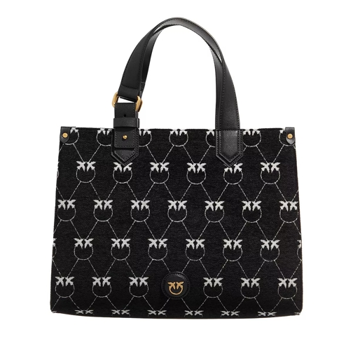 Pinko Box Shopping Orizzontale  Nero/Bianco Antique Gold Tote