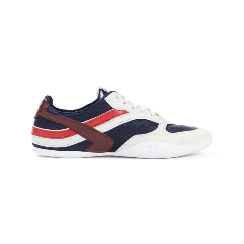Miu Miu Low-Top-Sneaker Navy And White Leather Sneakers Multicolor