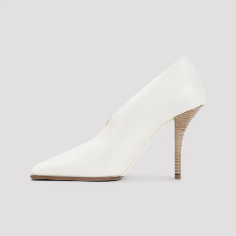 Alaia Pumps White Lamb Leather Pumps With Pointed Toe White