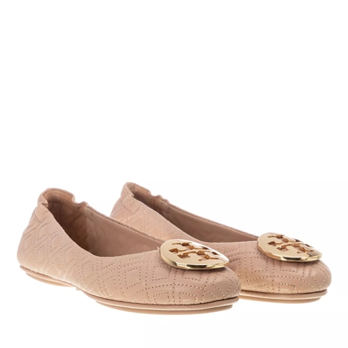 Tory Burch Quilted Minnie With Metal Logo Goan Sand / Gold Ballerina