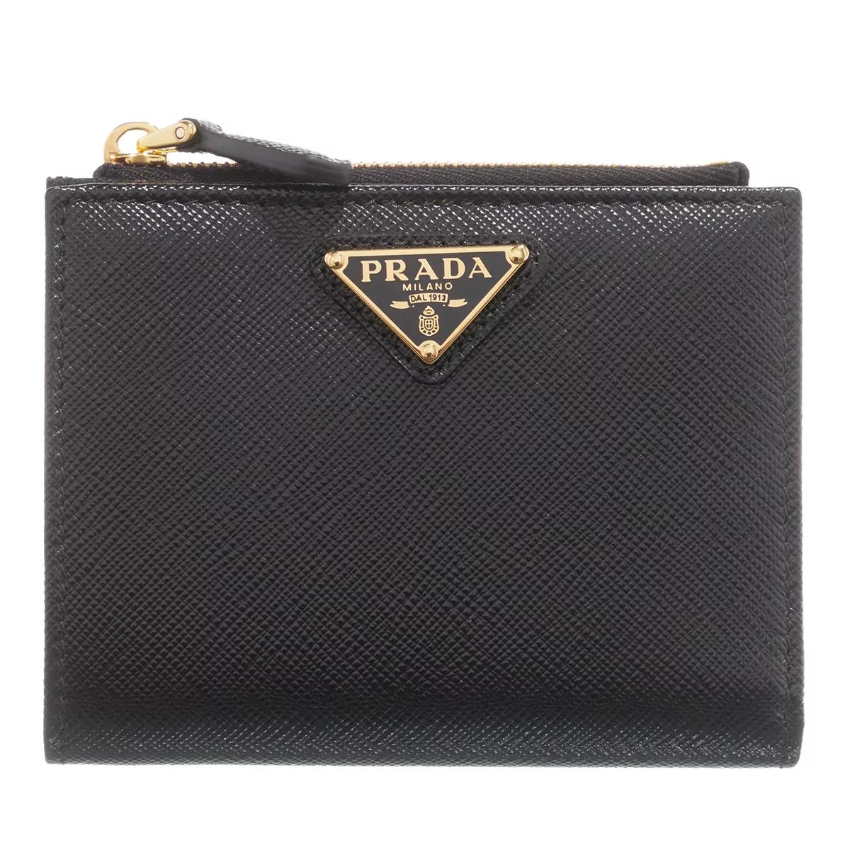 Prada Portafoglio Piccolo Lampo Logo In Black