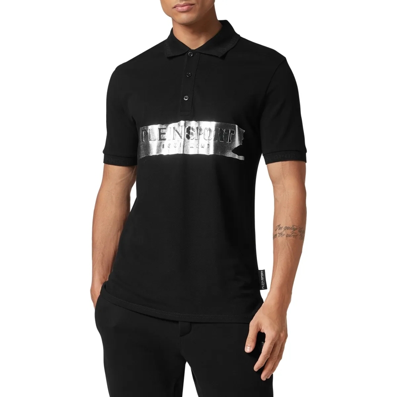Plein Sport Top Poloshirt Silver Brush schwarz(Image 4)