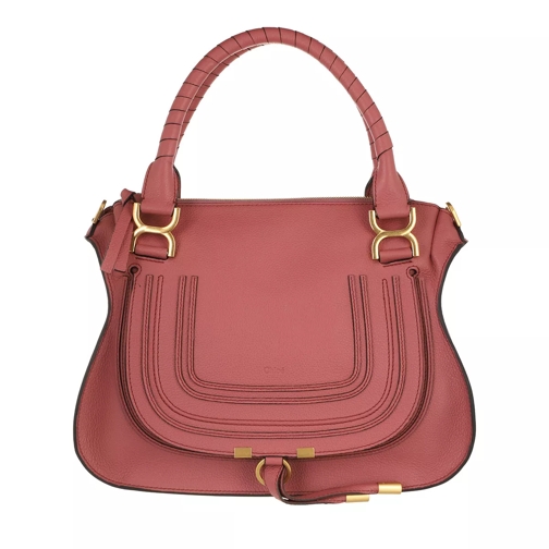 Chloé Marcie Handbag Grained Calfskin Leather Faded Rose Satchel