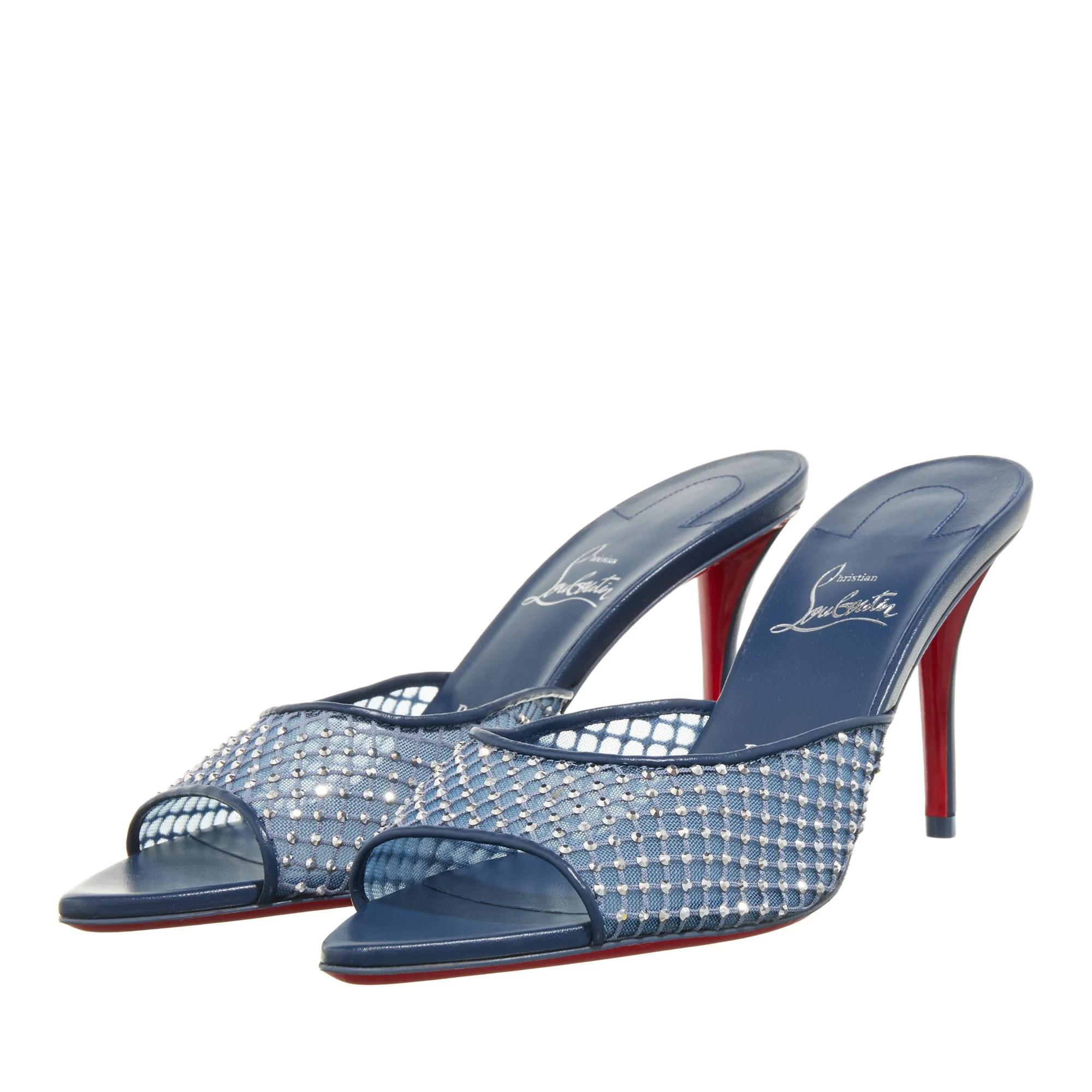 Christian Louboutin Slipper & Pantoletten - Apostropha Mule Mesh Strass - Gr. 36 (EU) - in Blau - für Damen