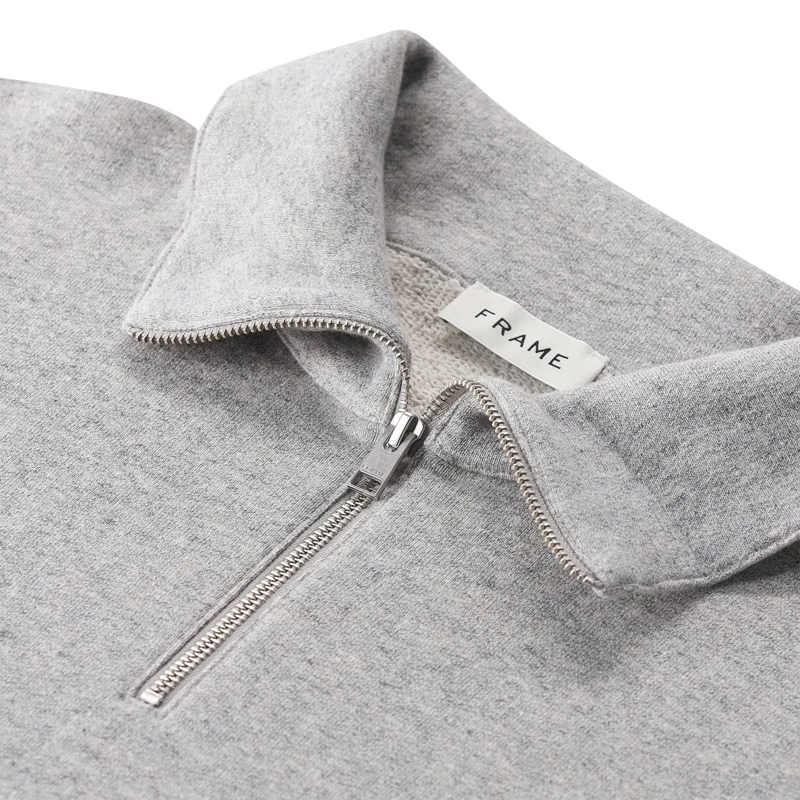 FRAME Pullover Troyer aus Baumwoll-Woll-Mix grau(Image 3)