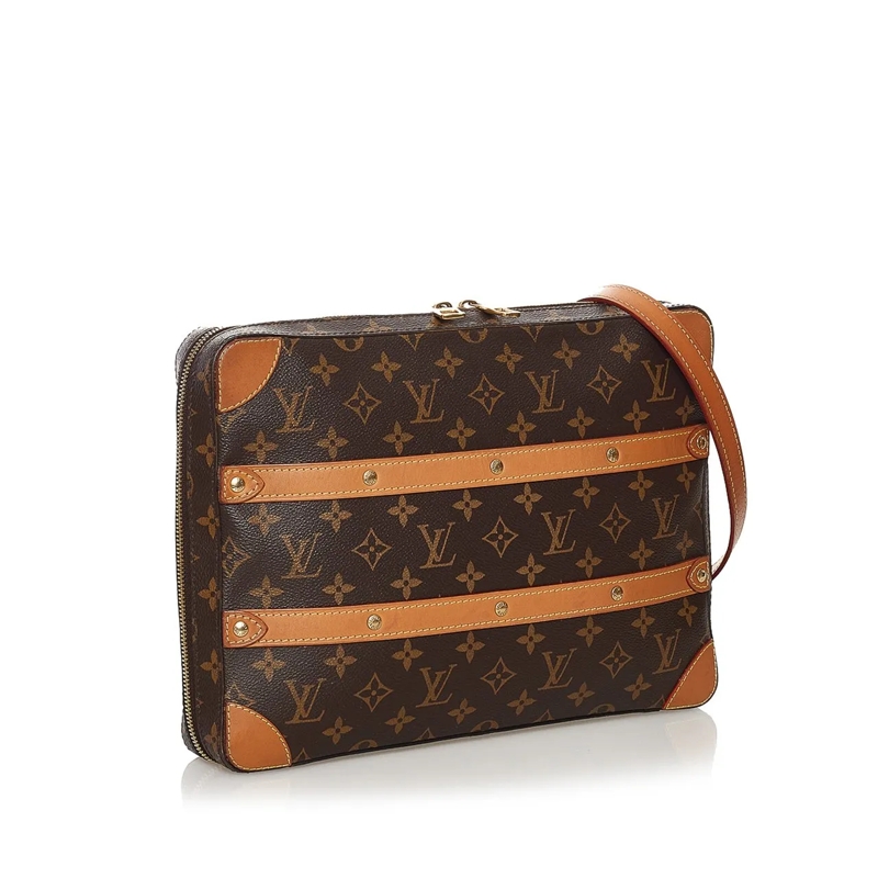 Louis Vuitton Schultertasche Monogram Soft Trunk Messenger MM braun