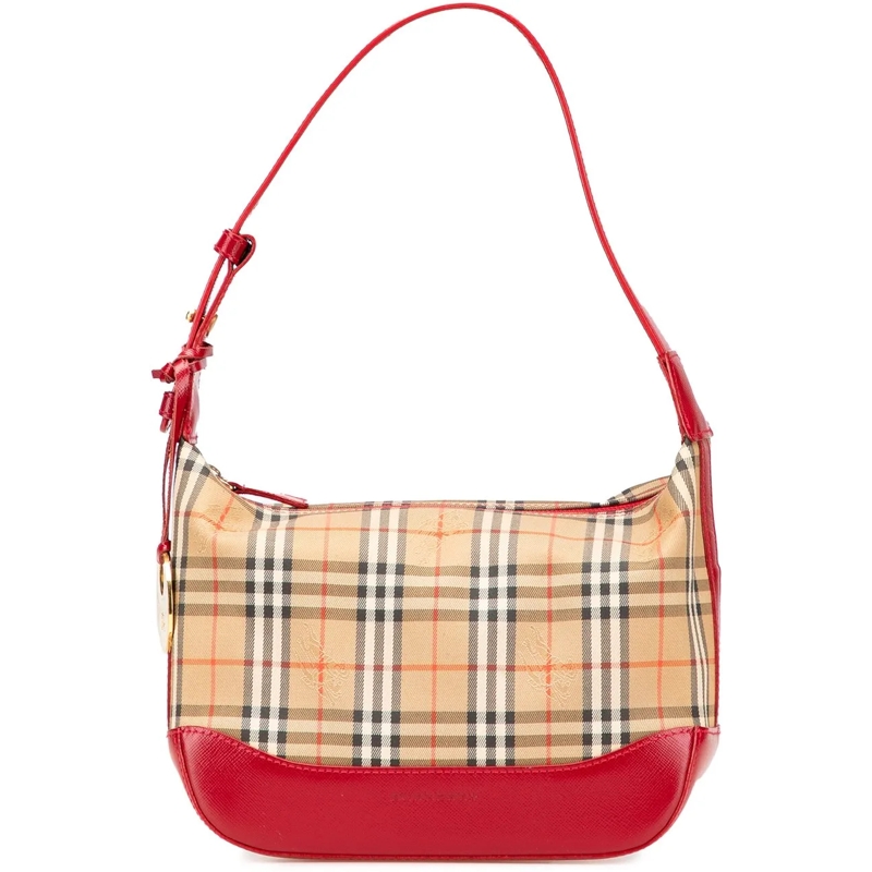 Burberry Sac à bandoulière Haymarket Check Canvas Shoulder Bag braun