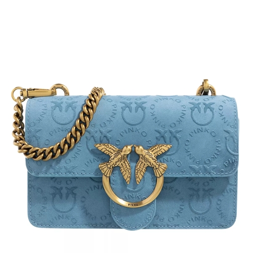 Pinko Love One Mini Cl Azzurro Cielo-Antique Gold Crossbody Bag