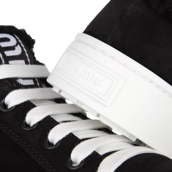 Miu Miu Slip On Shoes Suede Black Low Top Sneaker