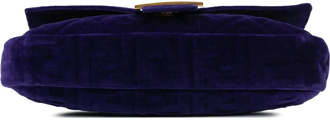 Fendi Totes & shoppers Large Zucca Embossed Velvet Baguette Satchel in oranje