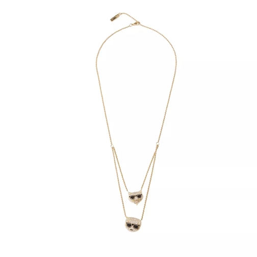 Karl Lagerfeld K/Ikonik Pave K&C Necklace A780 Gold Medium Necklace