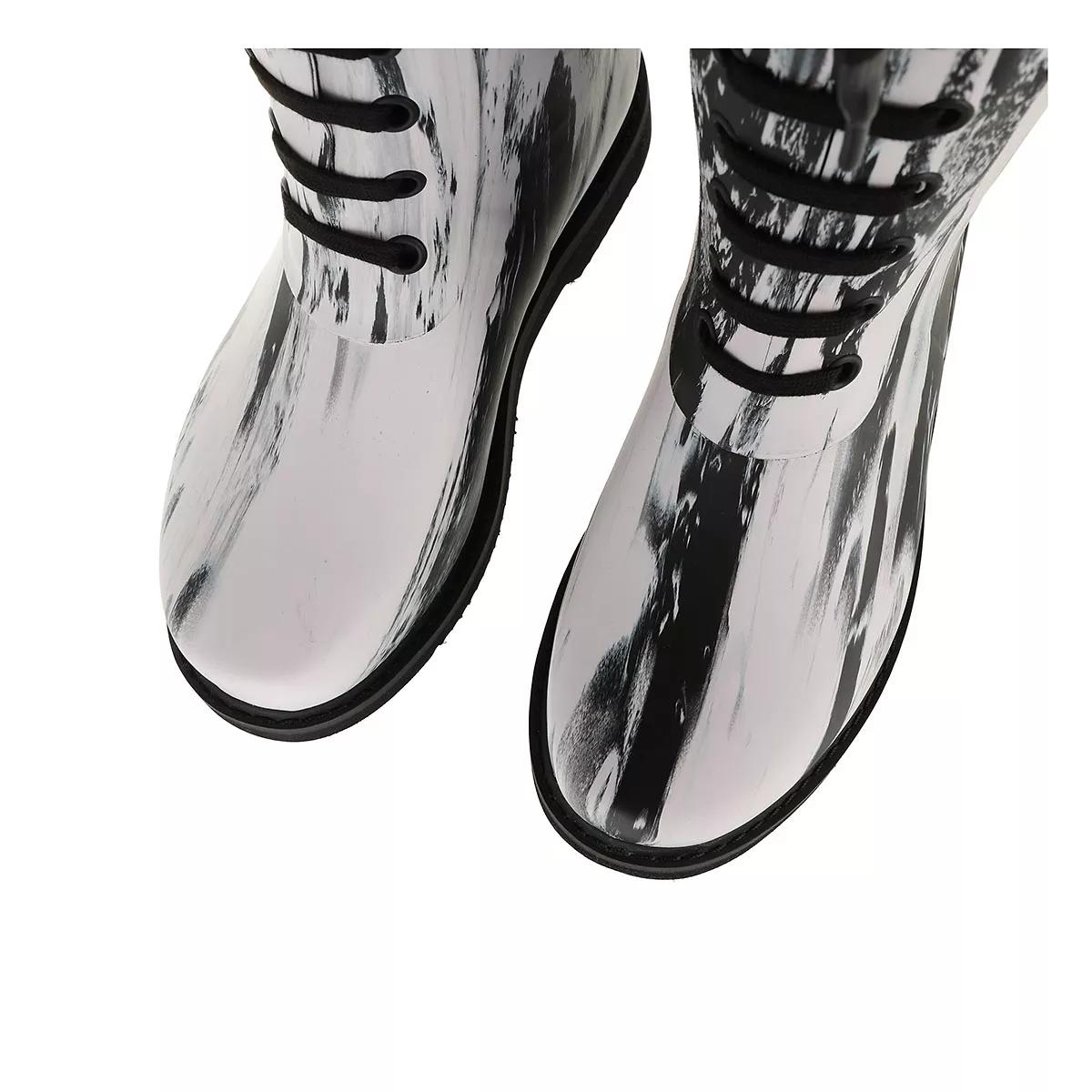 Off White Rubber Bootie White Black Rain Boot