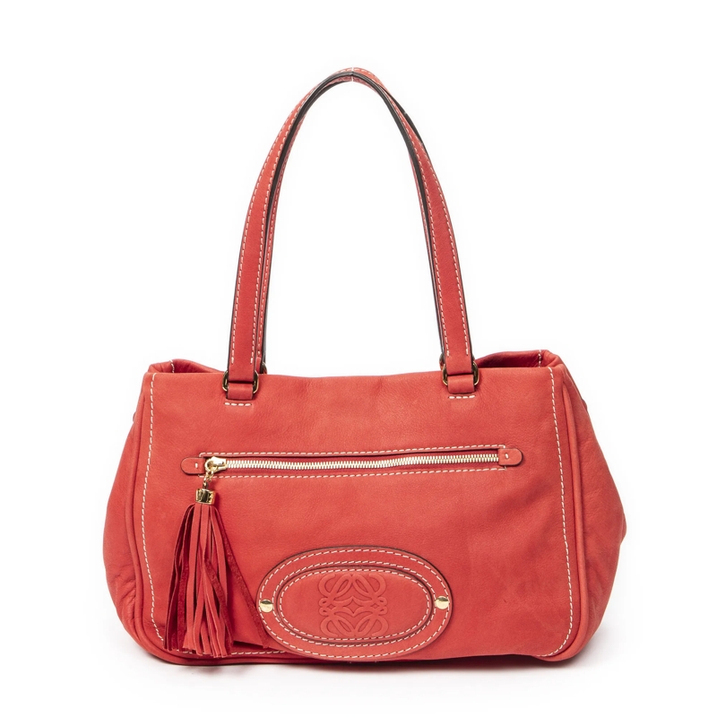 Loewe Crossbody Bag Anagram Fringe Tote rot