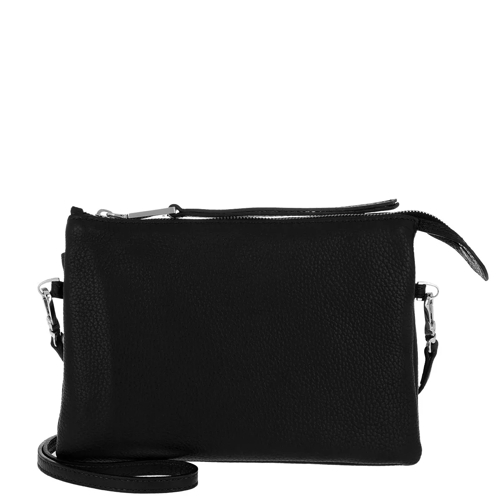 Abro Adria Leather Zipper Crossbody Bag Black/Nickel Crossbody Bag