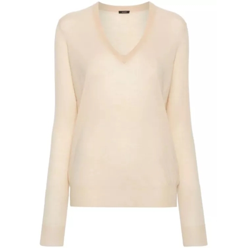 Joseph Ecru V-Neck Sweater Neutrals 