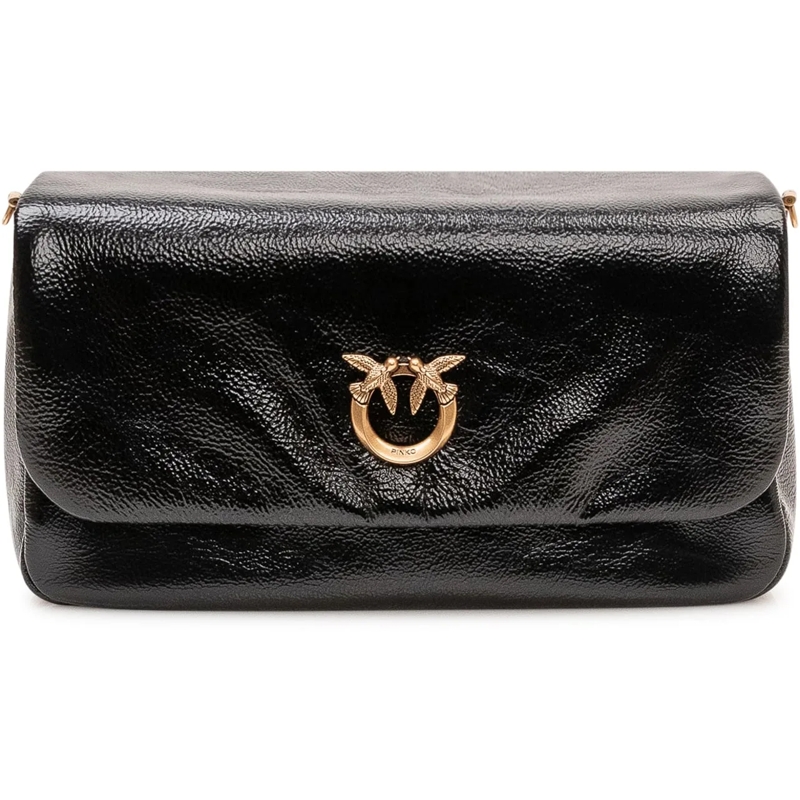 Pinko Schultertasche Borsa Click Soft Baguette con Patta schwarz