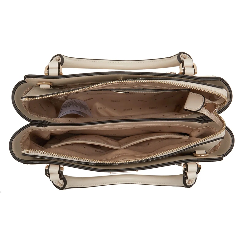 Guess Tote Daryna 2 Comp Satchel Bone (Image 6)